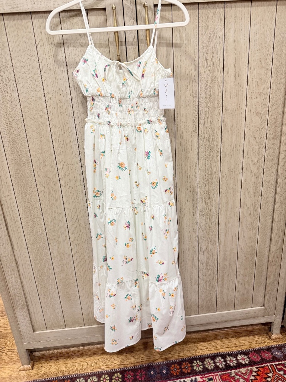 WAYF Wisteria Floral Tiered Midi Sundress, Size XS, NEW with Tags